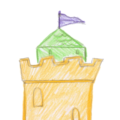 Torre del castello di colore verde